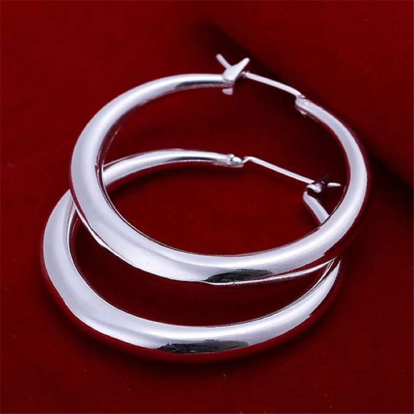 factory price E20 wholesale circle hook silver color earrings high quality fashion classic jewelry wedding women lady E020