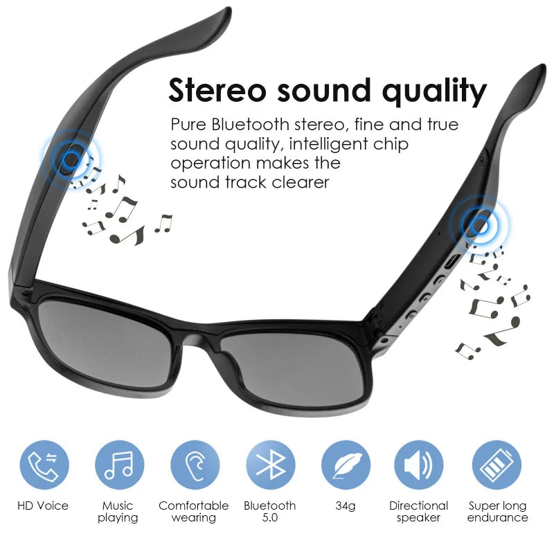 A12 Pro smart Bluetooth sunglasses with wireless earphones polarized music sun glasses headphones