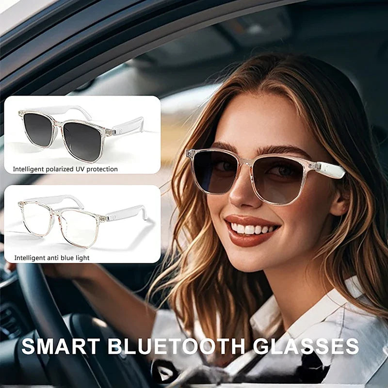 Smart Glasses Men BT Sunglasses Earphone Outdoor Sports UV400 Polarized Anti Blue Light Lens for Cycling Driving Music Talking