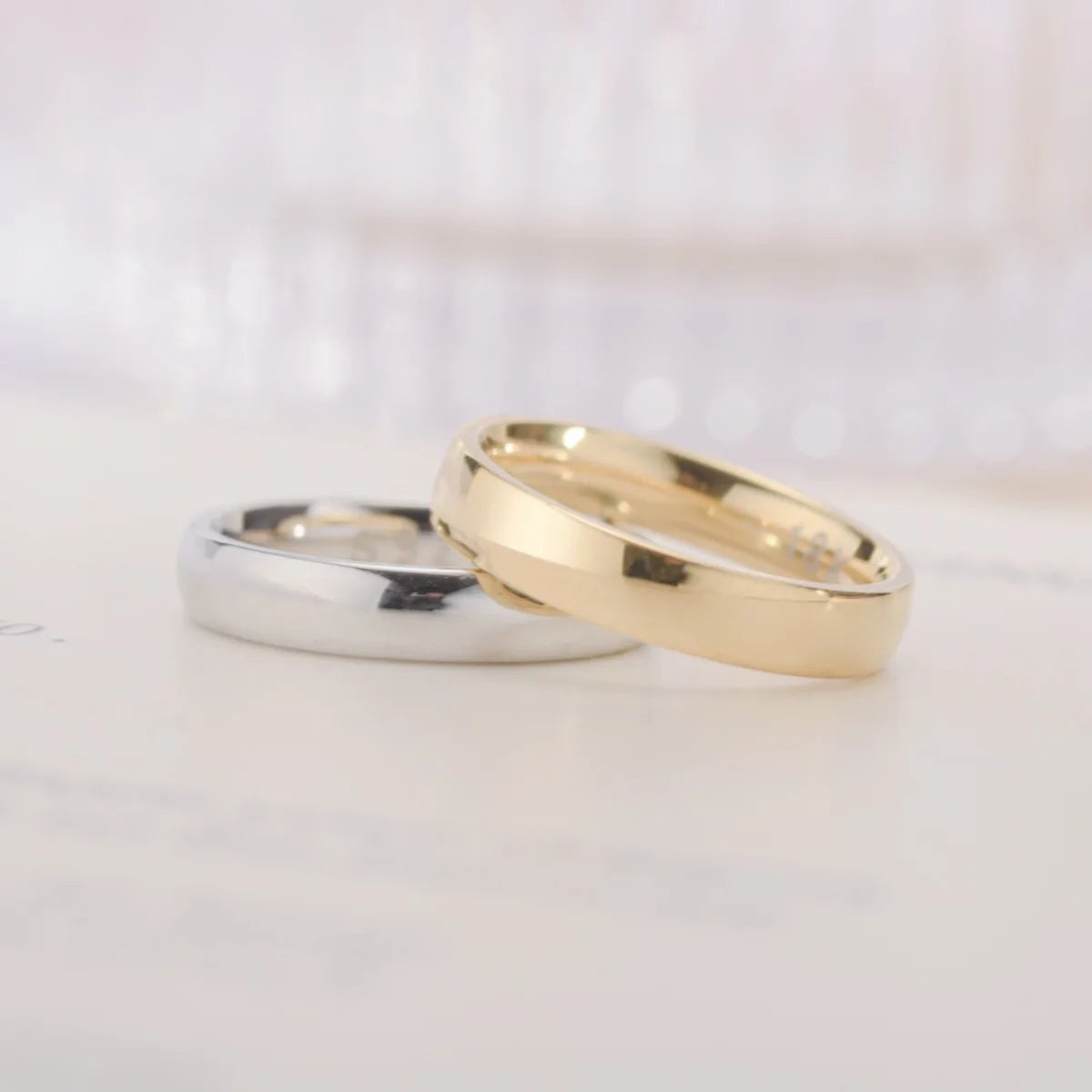 Gold Plated Ring Colour Fashion Women's Simple Couple's Wedding Ring Engagement Jewellery Gift