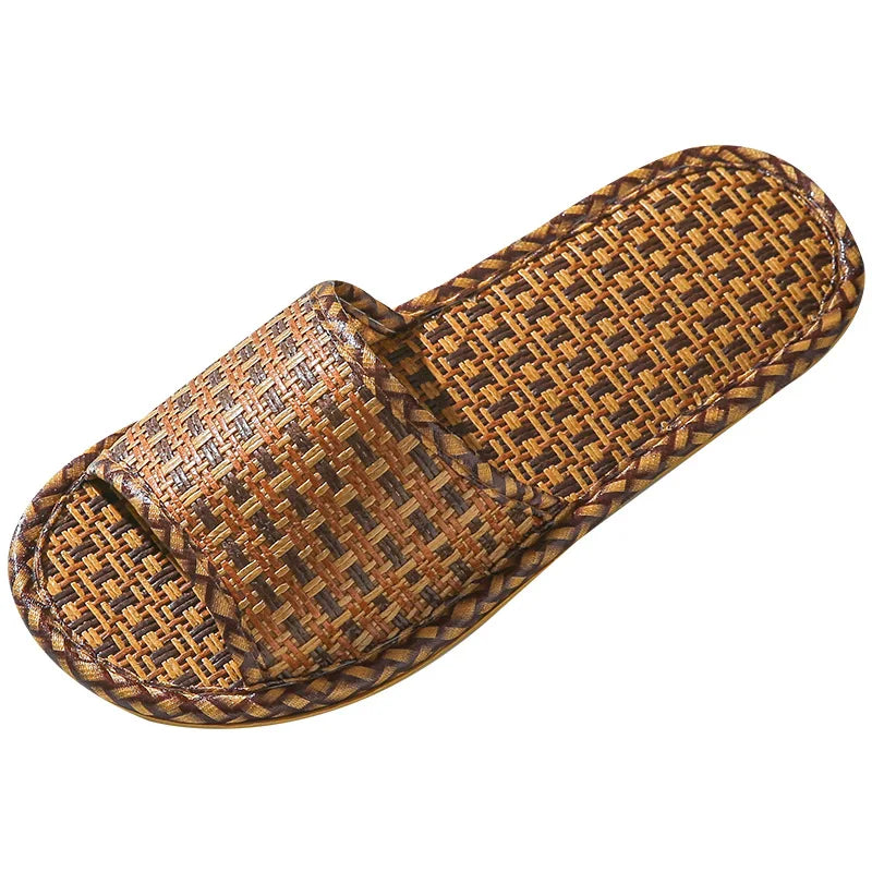 women and men Slippers non-slip home rattan grass indoor couple home men and women spring and summer bamboo woven sandals