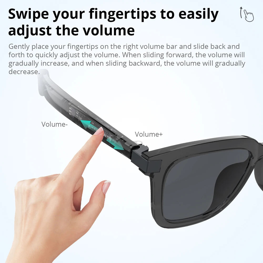 COLMI G06 Smart Glasses Bluetooth Sunglasses Built-in Microphone Speakers Touch & Voice Assistant Compatible Glass for Men Women