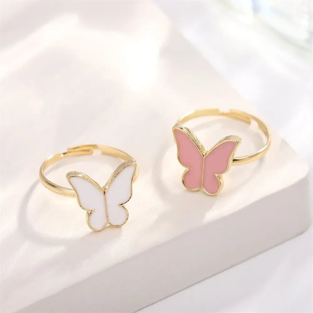 5Pcs/Set Fashion Butterfly Pendant Necklace Earrings Ring Bracelet Set For Women Engagement Wedding Jewelry Set Anniversary Gift